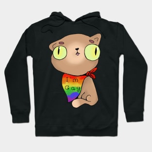 Mocha the Cat "I'm Gay" Bandanna Hoodie